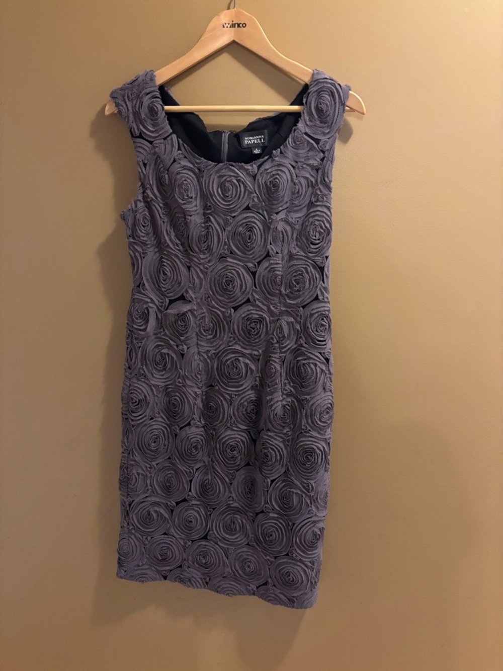 ⭐️⭐️Adrianna Papell Lavender Rosette Midi Sheath Dress